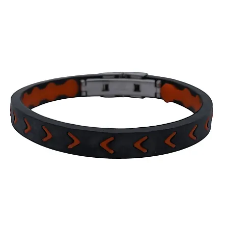 Ανδρικό βραχιόλι με καουτσούκ από ανοξείδωτο ατσάλι, εσωτ.διάμετρος 7 εκατοστά, TRIBUTE, 0230270601